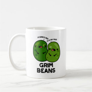 Caneca De Café Grim Beans Piadas Divertidas de Legumes 
