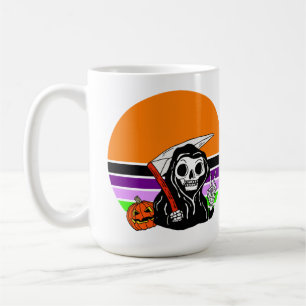 Caneca De Café Grim Reaper - Halloween Sunset Jack O'Lantern