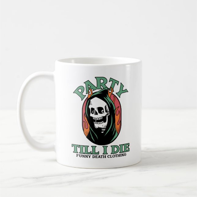 Caneca De Café Grim Reaper Party I Morre (Esquerda)