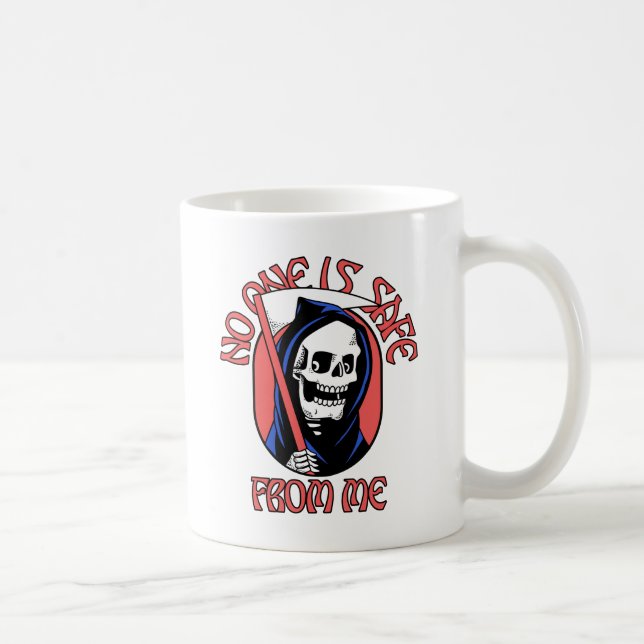 Caneca De Café Grim Reaper Scythe Ninguém Está Seguro (Direita)
