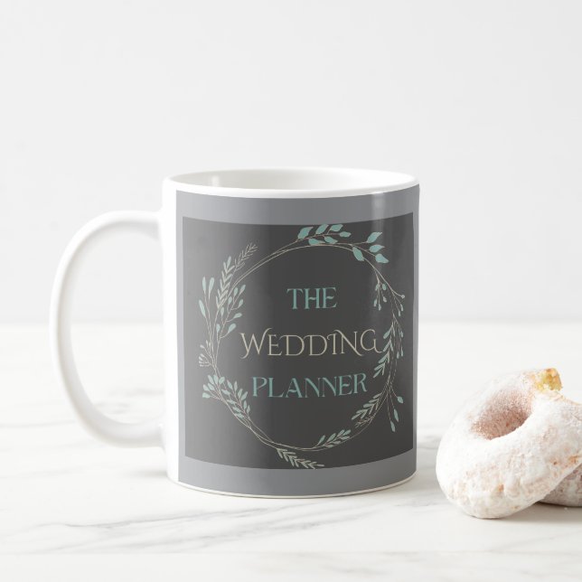 Caneca De Café Grinalda de Folhas Elegante, Presente para Organiz (Com Donut)