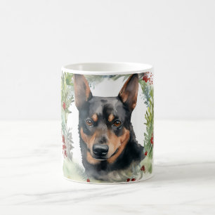 Caneca De Café Grinalda de Natal do Kelpie Australiano Cãozinho F