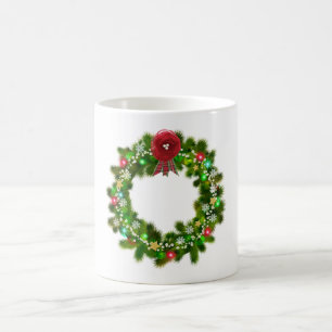 Caneca De Café Grinalda Festiva de Natal Decorada