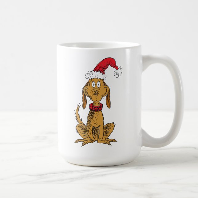 Caneca De Café Grinch Clássico | Max - Chapéu de Papai Noel (Direita)