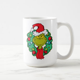 Caneca De Café Grinch Coroa de Natal