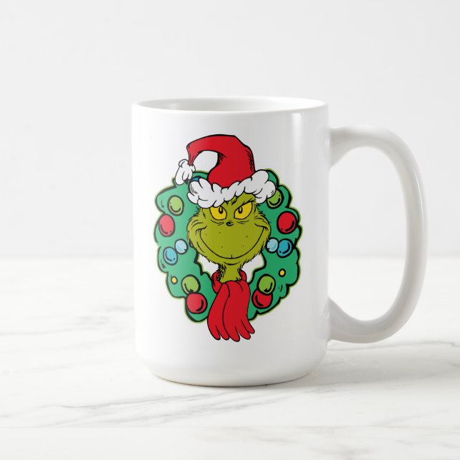 Caneca De Café Grinch | Coroa de Natal (Direita)