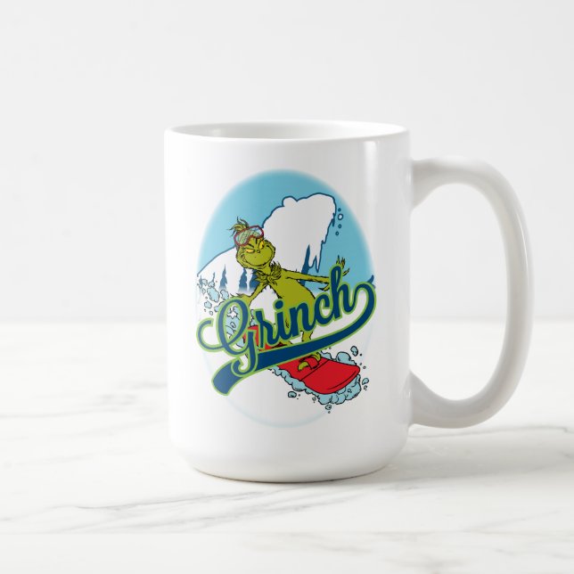 Caneca De Café Grinch fazendo snowboarding (Direita)