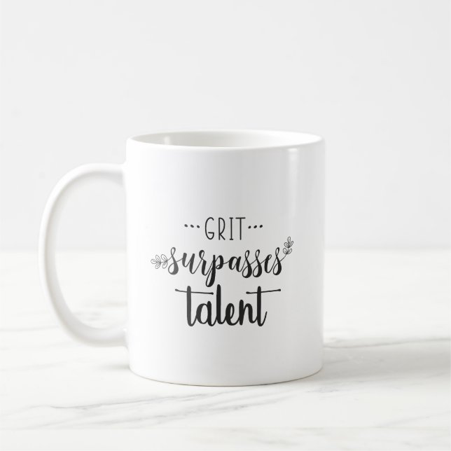 Caneca De Café Grit vs Talent - Motivação do Gym para o sucesso d (Esquerda)