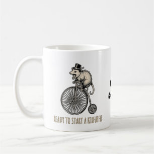 Caneca De Café Grita Confusão de Gambá Bicicleta Vintage