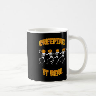 Caneca De Café Gritando o esqueleto real Halloween Jack'o Lantern