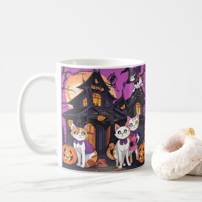 Caneca De Café Gritando o Halloween (Com Donut)