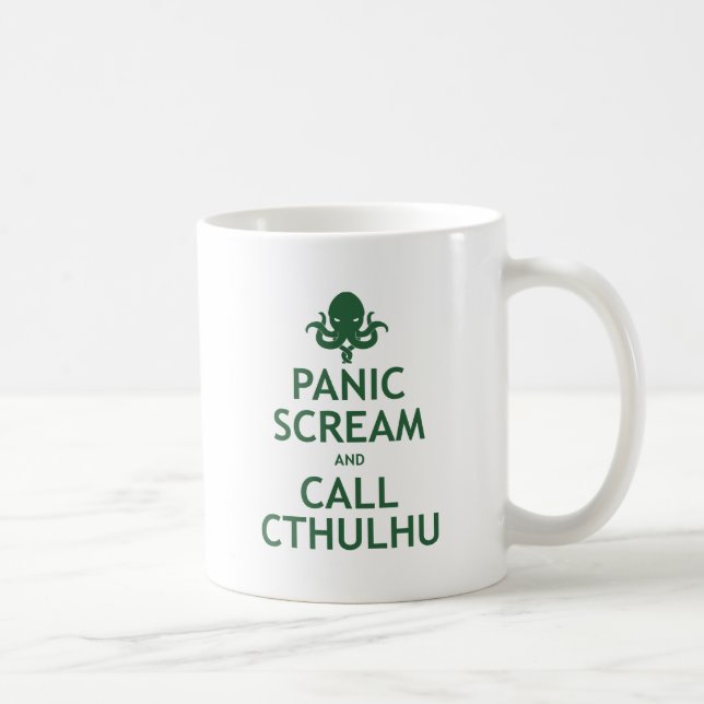 Caneca De Café Gritar do pânico e chamada Cthulhu (Direita)