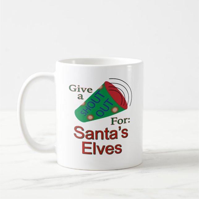 Caneca De Café Gritar para os Elfos dos Papais noeis (Esquerda)