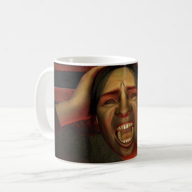 Caneca De Café Gritar Primário (Frente Esquerda)