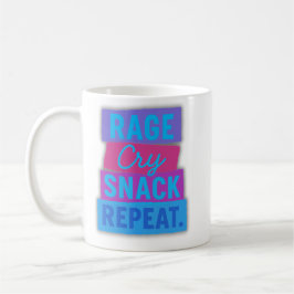 Caneca De Café Grito de Raiva Lanche Repetir – Engraçado e Relata