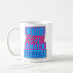 Caneca De Café Grito de Raiva Lanche Repetir – Engraçado e Relata