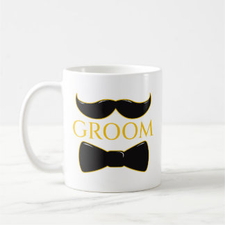 Caneca De Café Groom Mustache E Arco Tie
