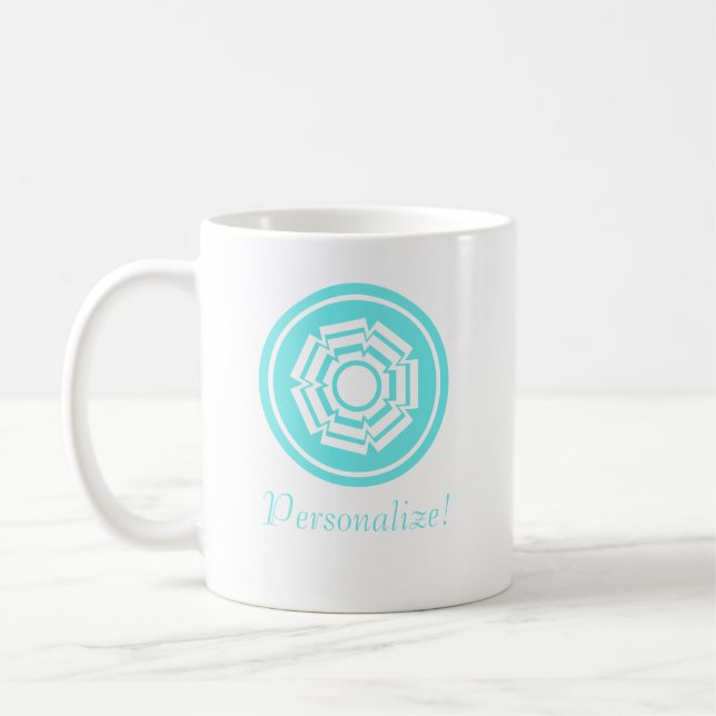 Caneca De Café Groove Mug Floral, Turquoise (Esquerda)