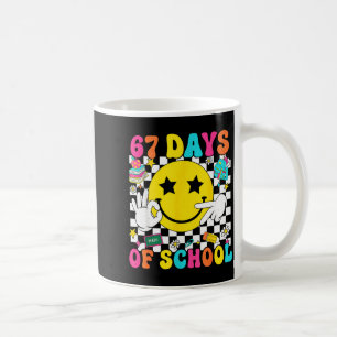 Caneca De Café Groovy 67º Dia De Escola 67 Meme Professor Menino