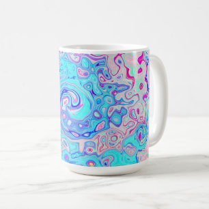 Caneca De Café Groovy Abstrato Retro Robin's Giro Azul
