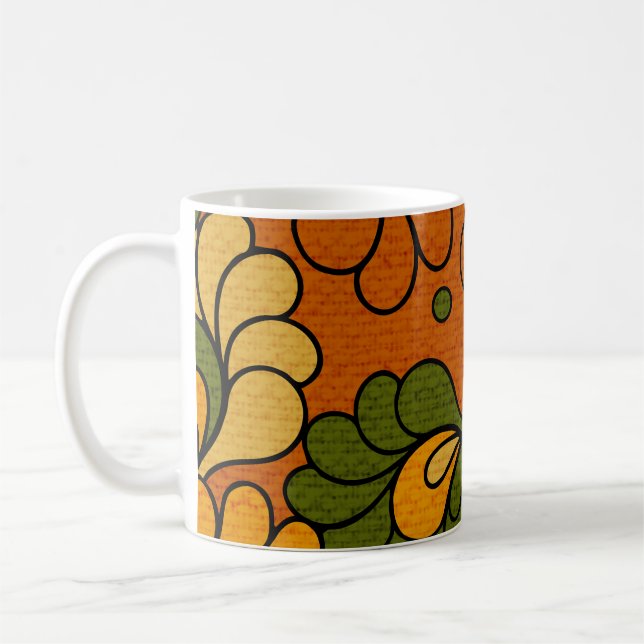 Caneca De Café Groovy Bloom - Retro Floral 1970s mug (Esquerda)