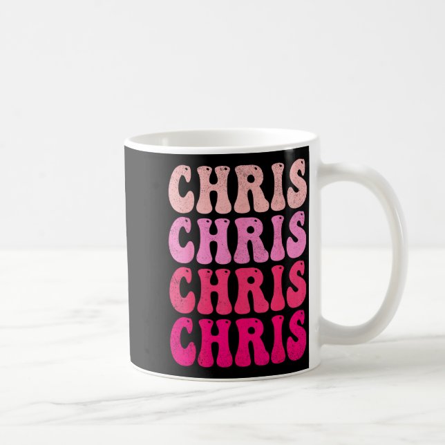 Caneca De Café Groovy Chris First Name D I Love Chris Tees Meme  (Direita)