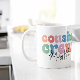 Caneca De Café Groovy Cousin Crew Personalized