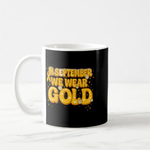 Caneca De Café Groovy Em Setembro Use Dourado Câncer Infantil