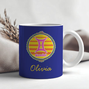 Caneca De Café Groovy Gêmeos Personalizado