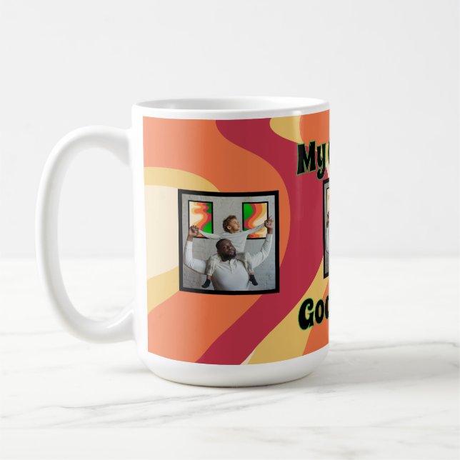Caneca De Café Groovy Goddad Retro Wavy Foto Mug (Esquerda)