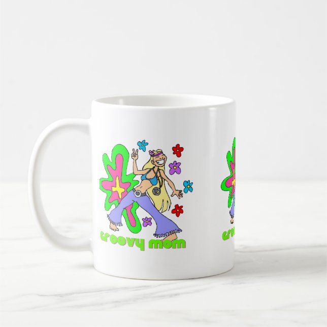 Caneca De Café Groovy Hippie Mãe (Esquerda)