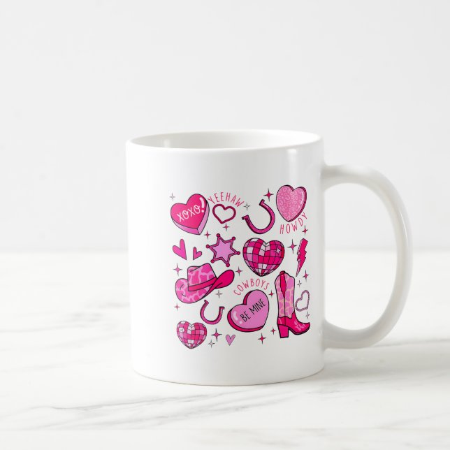 Caneca De Café Groovy Howdy Valentine Western Valentines Day Cowb (Direita)