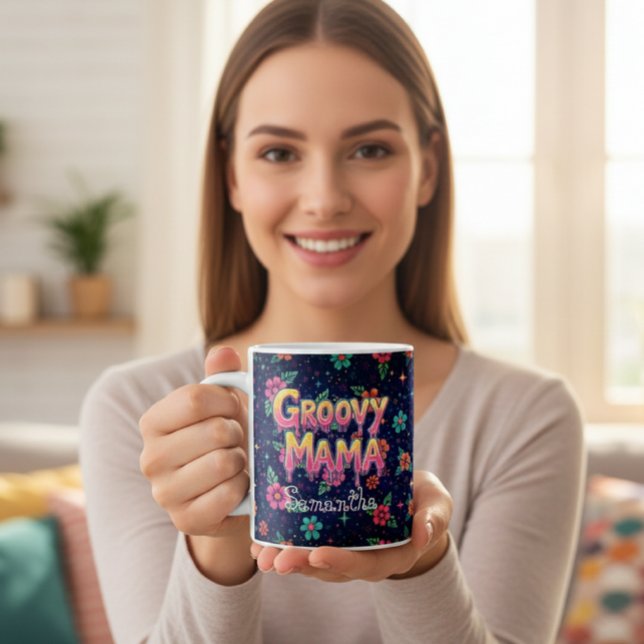 Caneca De Café Groovy Mama Custom Mug (Criador carregado)
