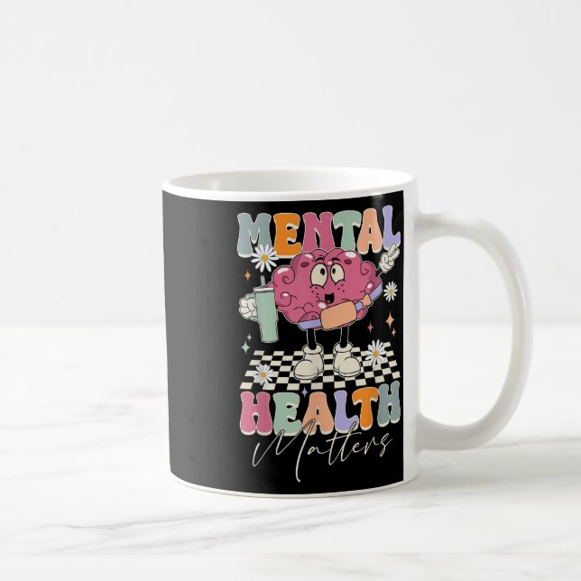 Caneca De Café Groovy Mental Health S Human Brain Illness Awarene (Direita)
