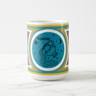 Caneca De Café Groovy Mod Aquarias Zodiac Mug