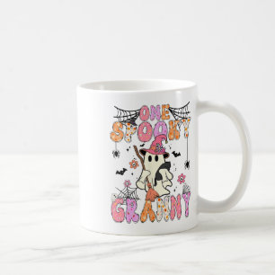 Caneca De Café Groovy One Spooky Avó Retro Halloween Cute Ghos