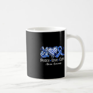 Caneca De Café Groovy Peace Love Cure Blue Ribbon Ataxia Awarenes