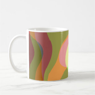 Caneca De Café Groovy Retro Abstrato Art 710