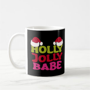 Caneca De Café Groovy Retro Holly Xmas Jolly Babe