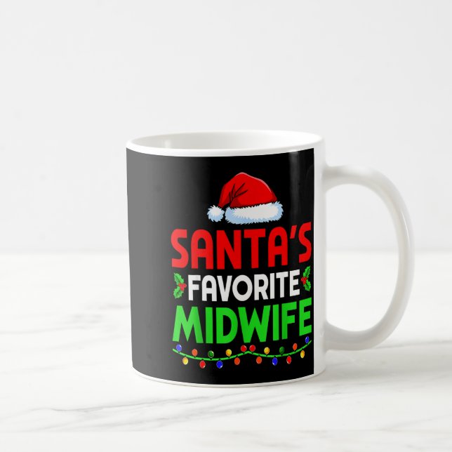 Caneca De Café Groovy Santa's Favorite Midwife Nurse Christmas Sa (Direita)