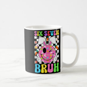 Caneca De Café Groovy seis sete mano dia de Páscoa 6 7 meme coelh