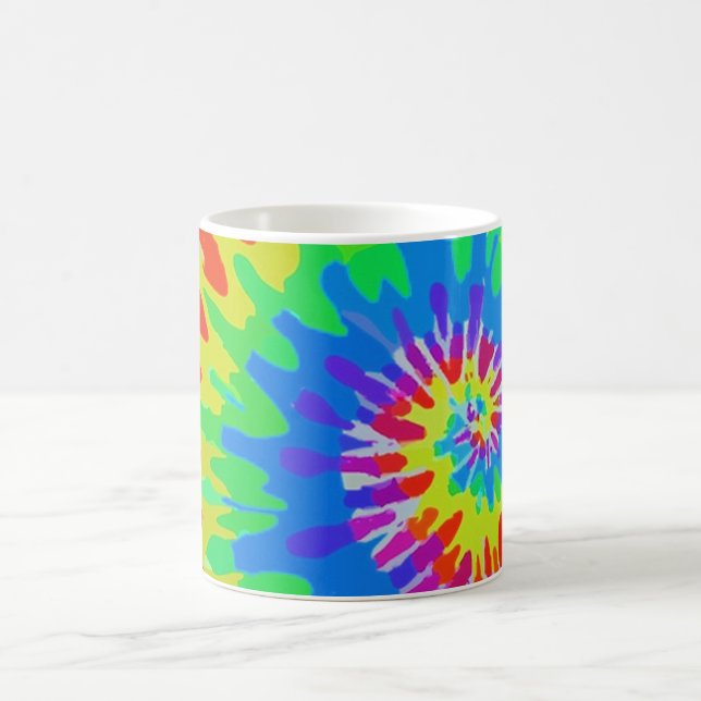 Caneca De Café Groovy Spiral Rainbow Tie-Dye Mug (Centro)