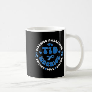 Caneca De Café Groovy T1d Guerreiro Tipo 1 Diabetes Consciência A