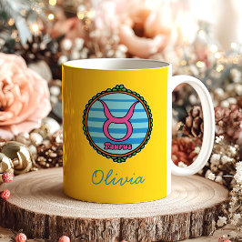 Caneca De Café Groovy Taurus Personalizado