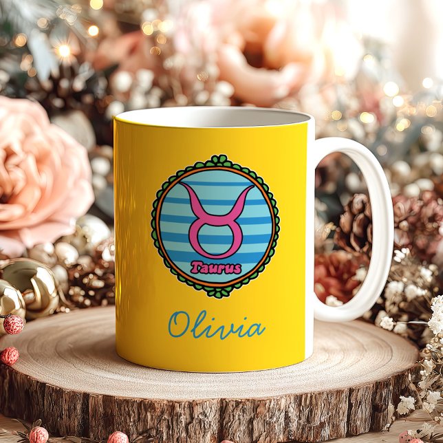 Caneca De Café Groovy Taurus Personalizado (Criador carregado)