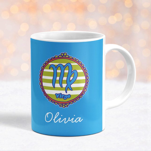 Caneca De Café Groovy Virgo Personalizado (Criador carregado)