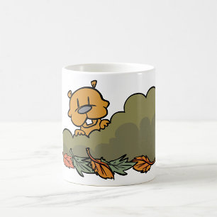 Caneca De Café Groundhog Pequim Através De Esfregões De Outono