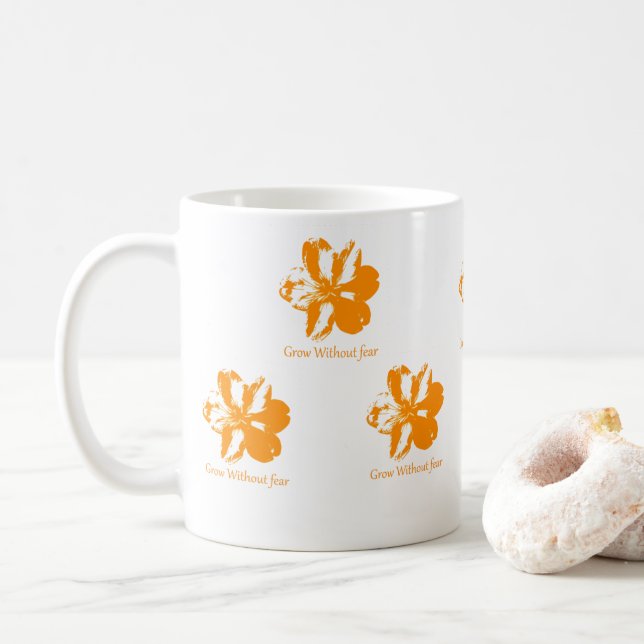 Caneca De Café Grow Without Fear Coffee & Tea  (Com Donut)
