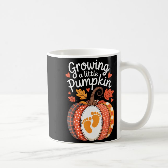 Caneca De Café Growing A Little Pumpkin Maternity Pregnancy Thank (Direita)