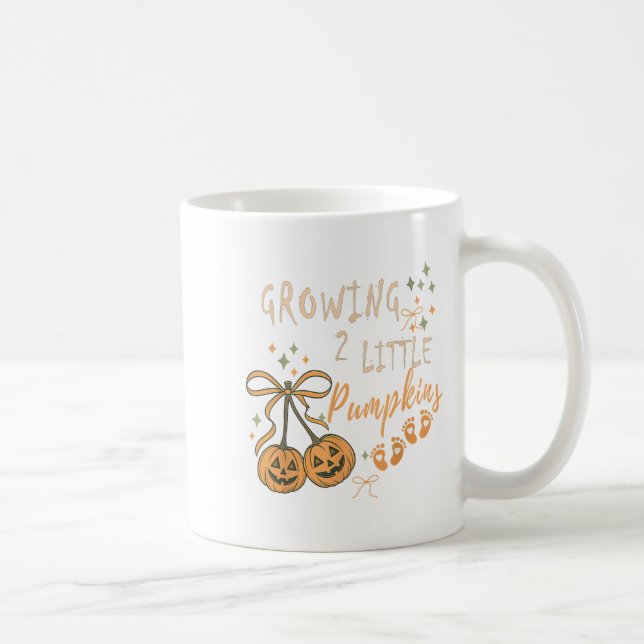 Caneca De Café Growing Two Little Pumpkins Twins Pregnancy Fall H (Direita)